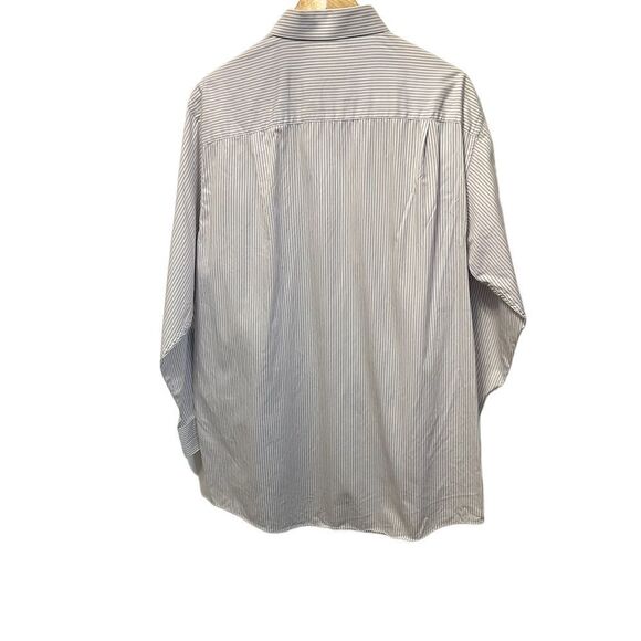 MENS CALVIN KLEIN White Purple Stripe Button Up Dress Shirt L - Picture 3 of 8